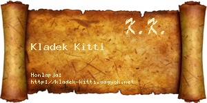 Kladek Kitti névjegykártya
